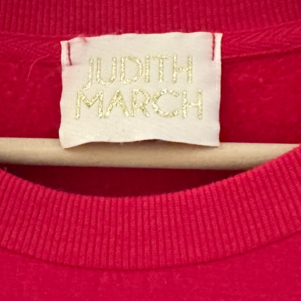 Judith March MERRY Rhinestone Sweatshirt Large Red Green Holiday Festive Fun - Picture 11 of 11